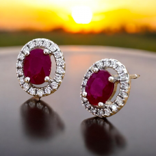 Pendientes Rubí y Diamantes